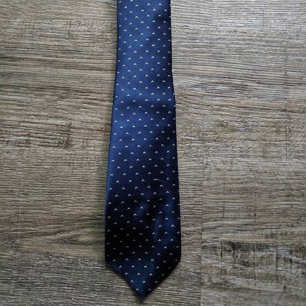 Pierre Balmain Paris Navy Tie with Gold Chevrons